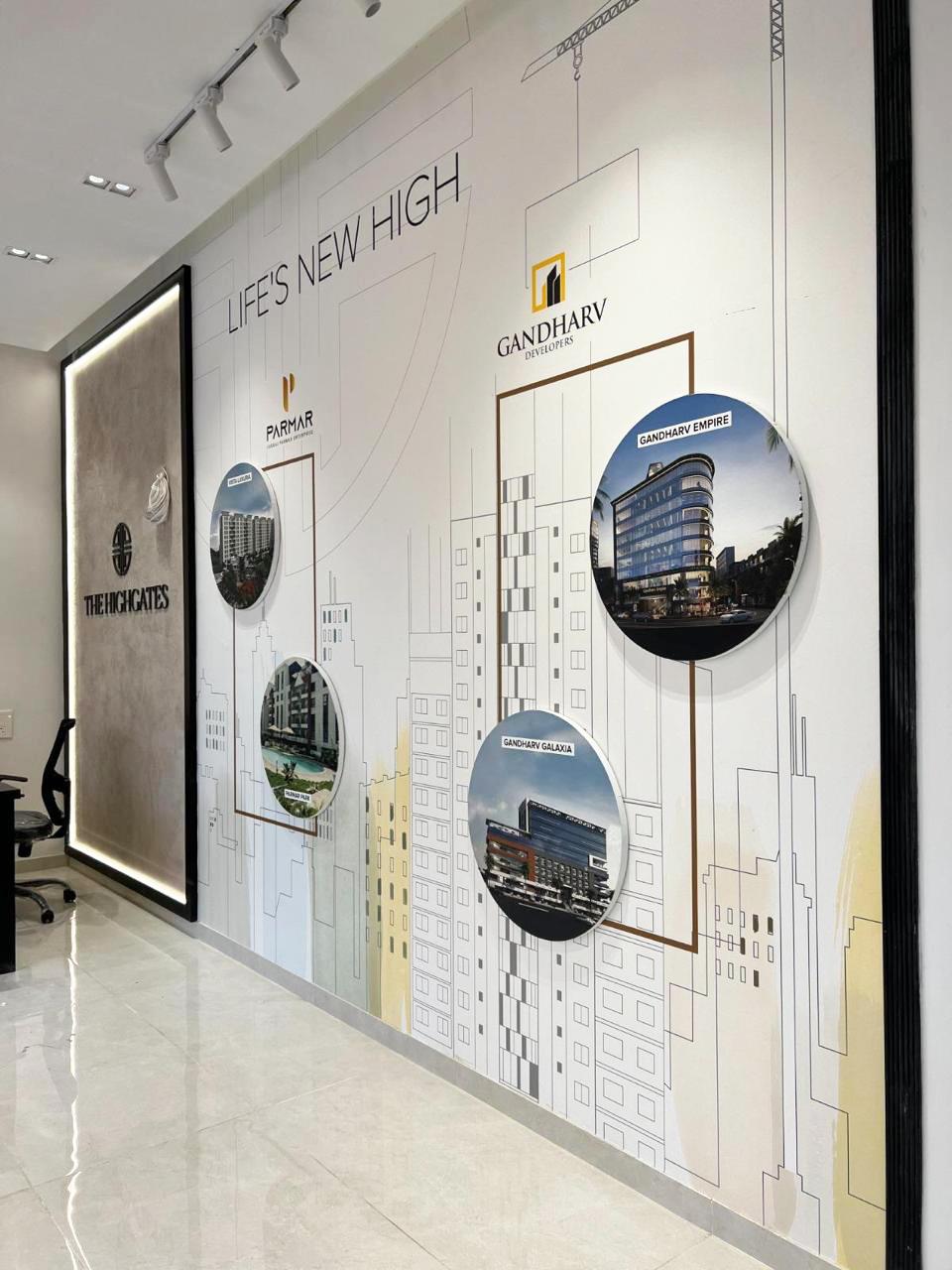 The Highgates commercial wallpaper installation